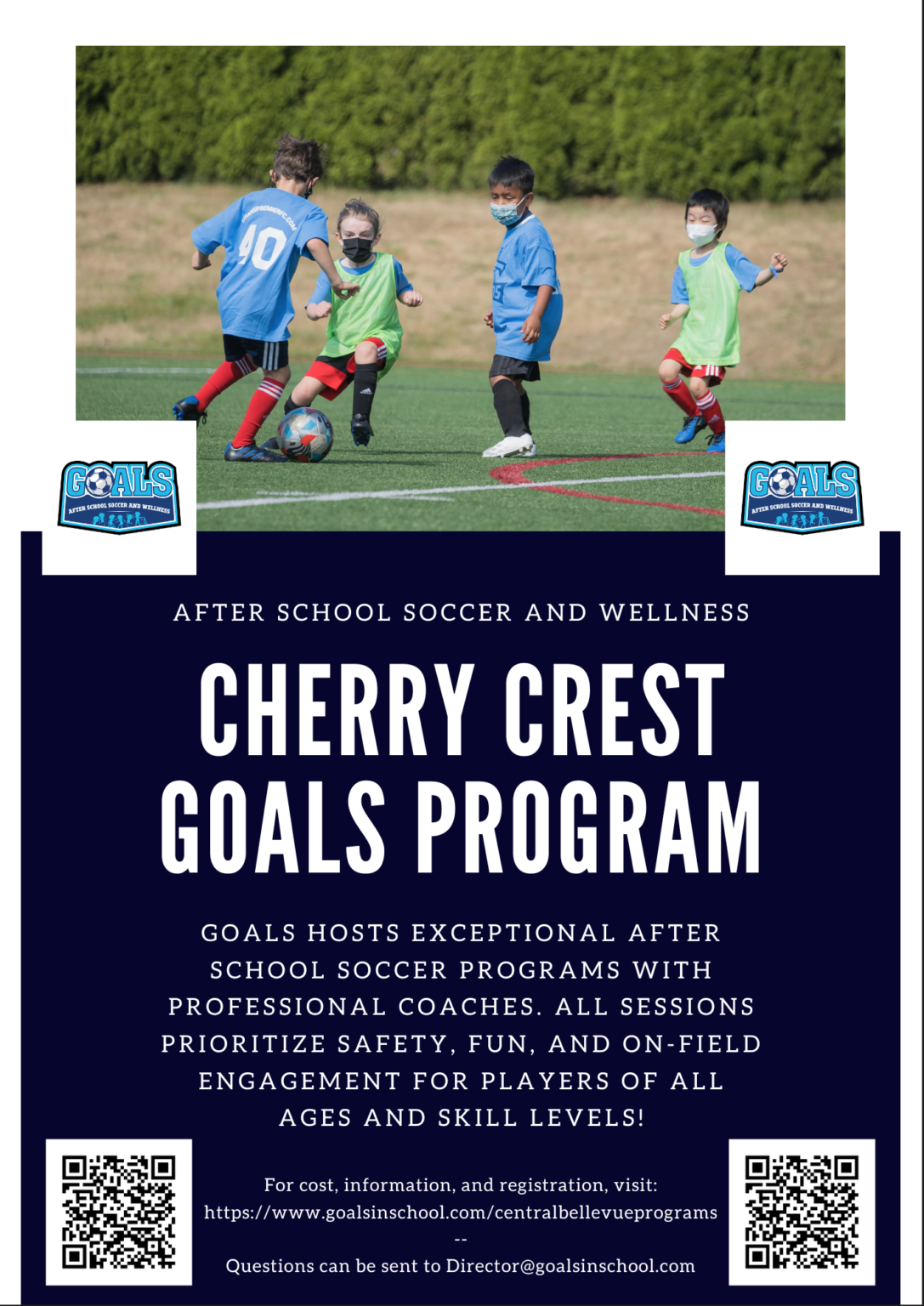 GOAL Soccer starts 3/22 at Cherry Crest – CHERRY CREST ELEMENTARY PTSA